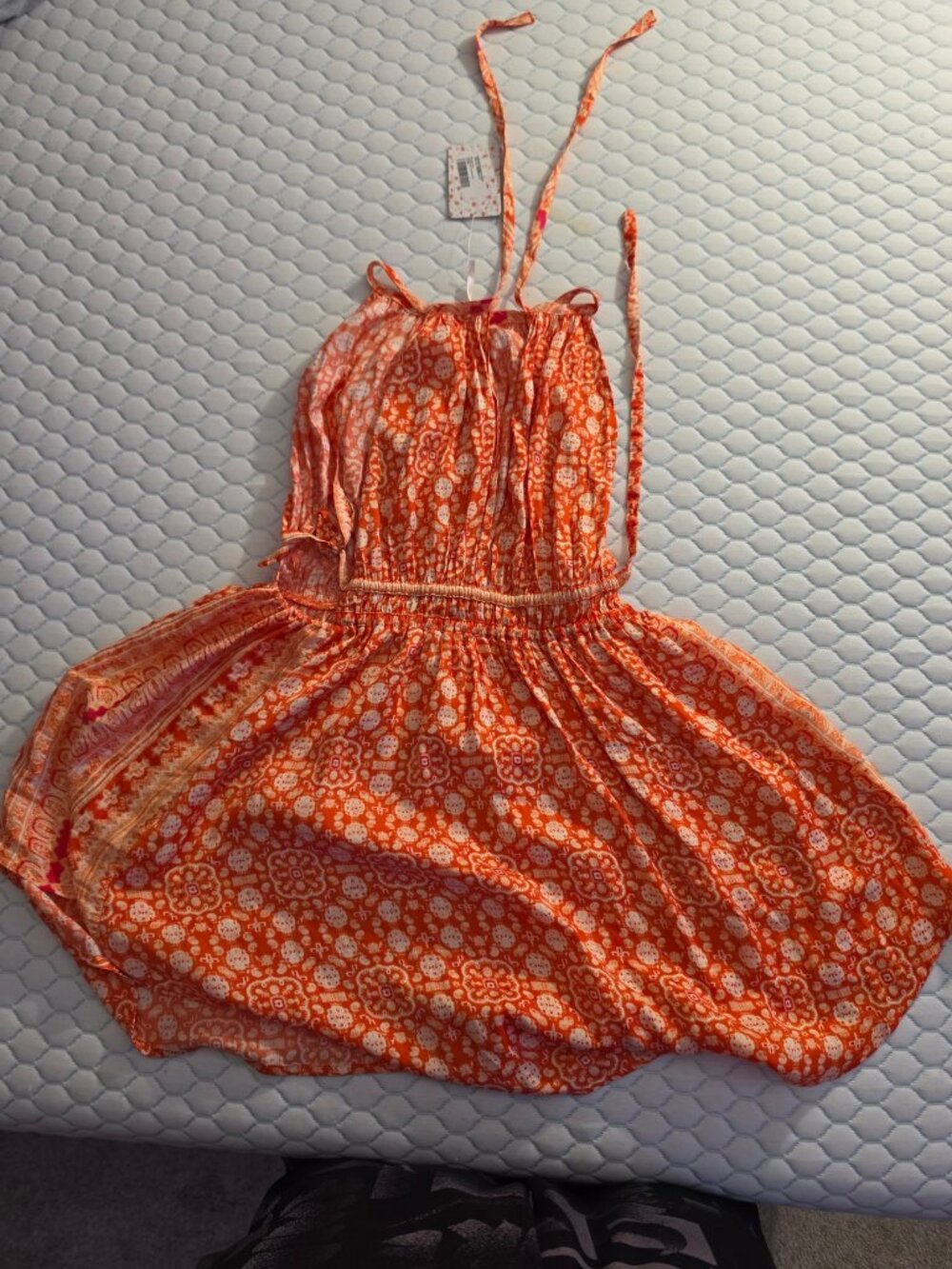 Free People Mid Summers Day Mini Dress Cayenne Combo Small NWT